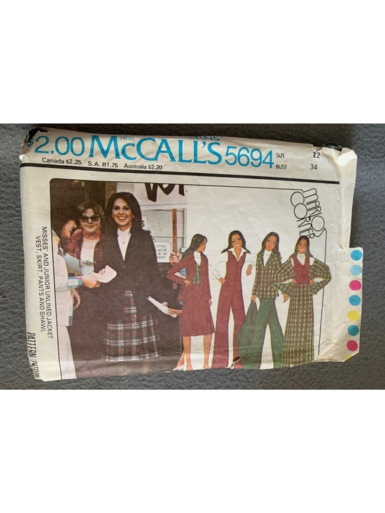 Pattern Colthings McCall's | Other | 7s Mccalls 5694 Sewing Pattern Jacket Vest Skirt ...
